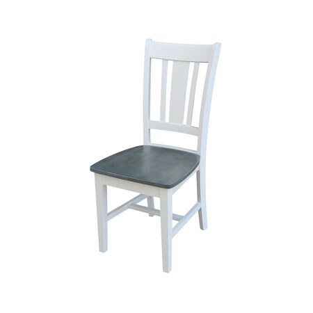 International Concepts Set of Two San Remo Splatback Chair, White/Heather Gray C05-10P